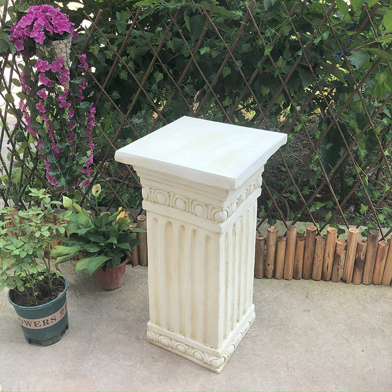 复古方形b竖条纹欧式罗马柱民宿庭院摄影装饰落地摆件道具花盆底,家居饰品,落地摆件,淘宝优惠券,粉丝福利购,淘宝优惠卷