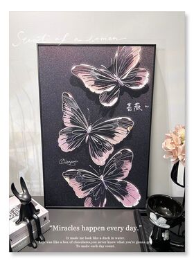 轻奢艺术 高级感 n磨砂细闪铝合金边框客厅玄关餐厅装饰画摆画挂