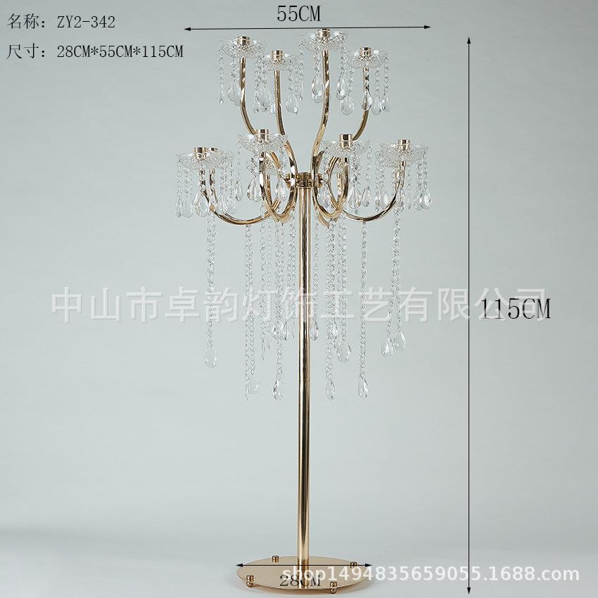 新款婚庆道具婚礼堂烛台摆件酒店舞台装饰用品浪漫珠帘烛台路引