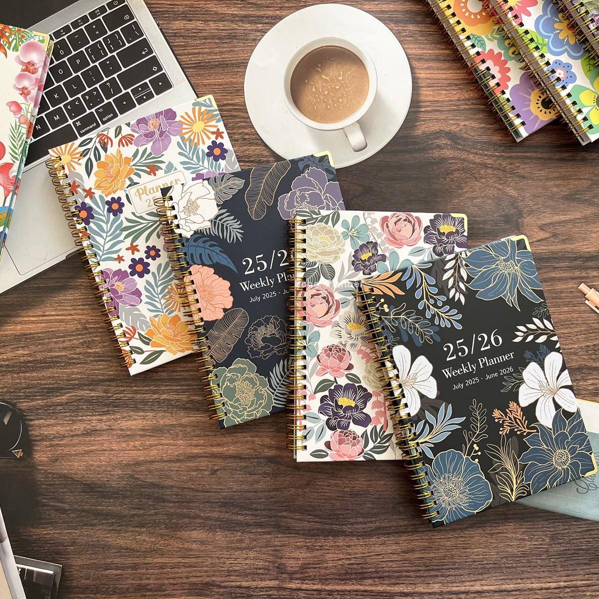 25-26planner日程本规划师行事历月计划本周计划线圈本英文外贸A5