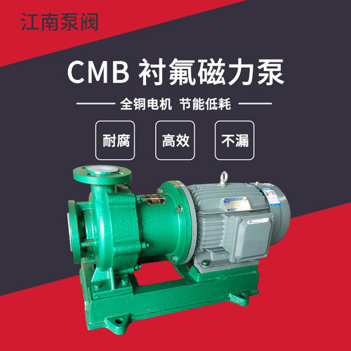 江南CMB25-20-125耐腐蚀排污泵 锂电电动注液泵 氟塑料驱动磁力泵