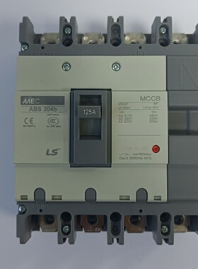 LS产电塑壳断路器ABS204B 125A 150A 175A 200A 四相断路器空开