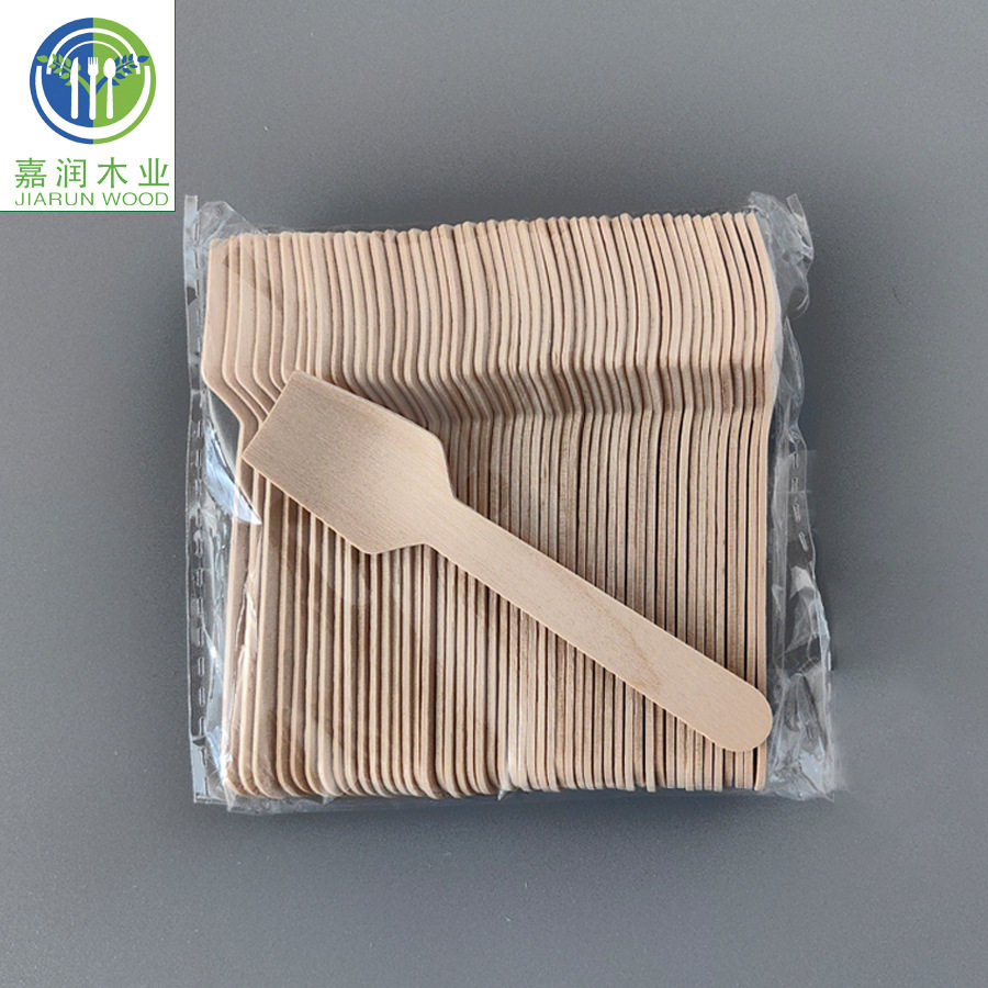 环保可降解工厂价格一次性木制餐具95毫米一次性儿童木勺木刀木叉