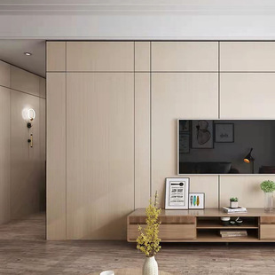 极简隐形门暗门电视客厅背景墙一体房门卧室门实木门套装隐藏门