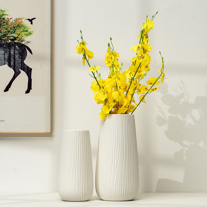 北欧简约奶油风陶瓷花瓶客厅桌面干花摆件装饰品创意家居批发花盆