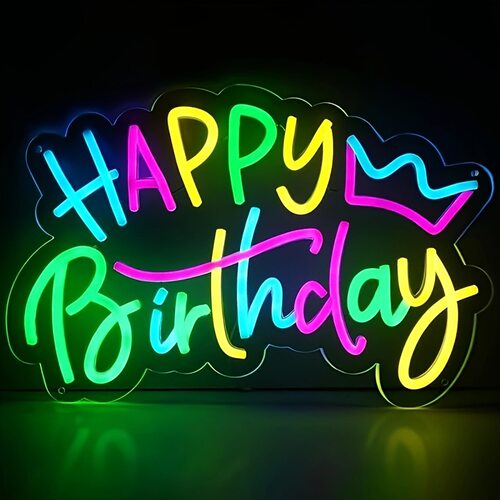 霓虹生日快乐派对发光字灯牌