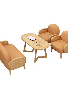 咖啡厅奶茶沙店奶油卡座发息区接待会客风洽休谈78909单人桌椅茶