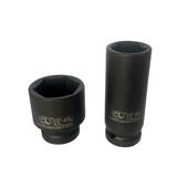 2寸5套筒扳手组气套长短动风炮套筒五金组合工1具3件套