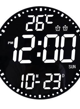 畅销挂RYC-9105RG万年历钟电子闹钟卧室夜光静音时钟身倒健B计时