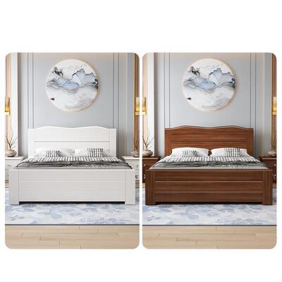 中式实床1.8米加厚双人经济型简48860床约木家用1.5米单床1人.2m