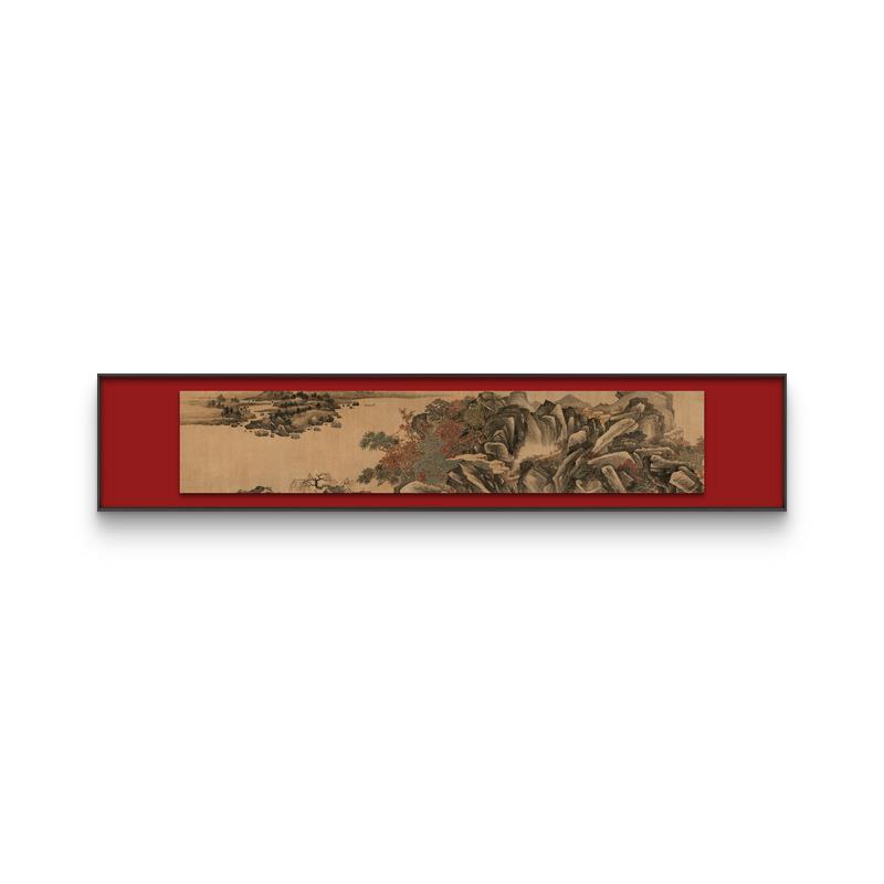 新中式红色装饰画客厅沙发背景墙酒店别墅过道多联宋画山水挂画