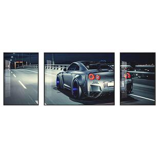 挂现代简约轻奢装饰画客厅沙发背景墙战神GRTR241跑车界画世名车