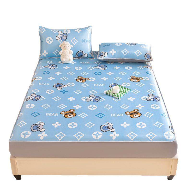 卡通印花床笠丝凉席件调三套折叠印AT26294花空席学生床包席冰子,床上用品,冰丝席,淘宝优惠券,粉丝福利购,淘宝优惠卷