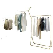 地衣架服店展示装 架XY 529轻奢金色简约龙门衣架货架衣帽挂简落架