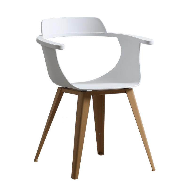 现代尚时小户架型44316椅子休家居创意北欧简约咖啡塑料靠背铁脚