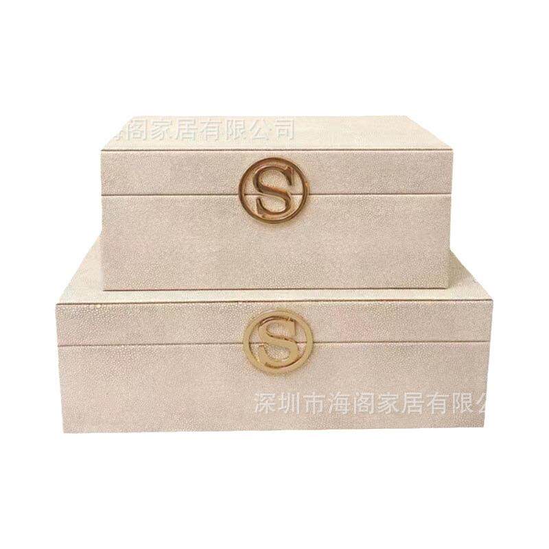 新中式首饰收纳盒轻HG0006奢家红色S+白色扣装饰盒子居装软饰品摆