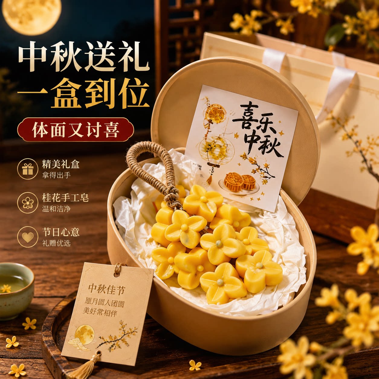 中秋创意礼盒桂花手工皂留香图片