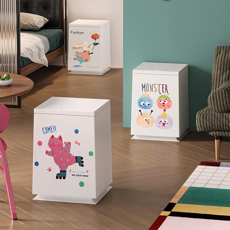 垃圾桶家用2025新款创意卡通纸篓客厅卧室高颜值儿童可爱大收纳桶