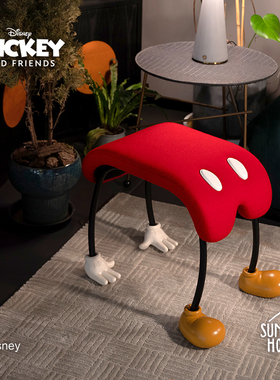 SUNDAYHOME迪士尼米奇下腰凳入户门换鞋凳轻奢高级感摆件创意家居