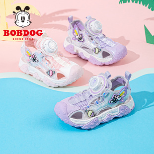 巴布豆女童运动凉鞋镂空单网透气夏款2026新款夏季夏天女孩中大童