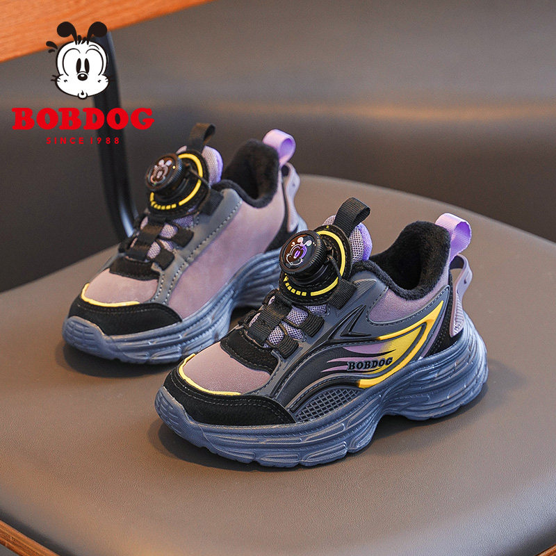 巴布豆儿童加绒厚底老爹鞋男童女童运动鞋女款男款2025冬季巨好看