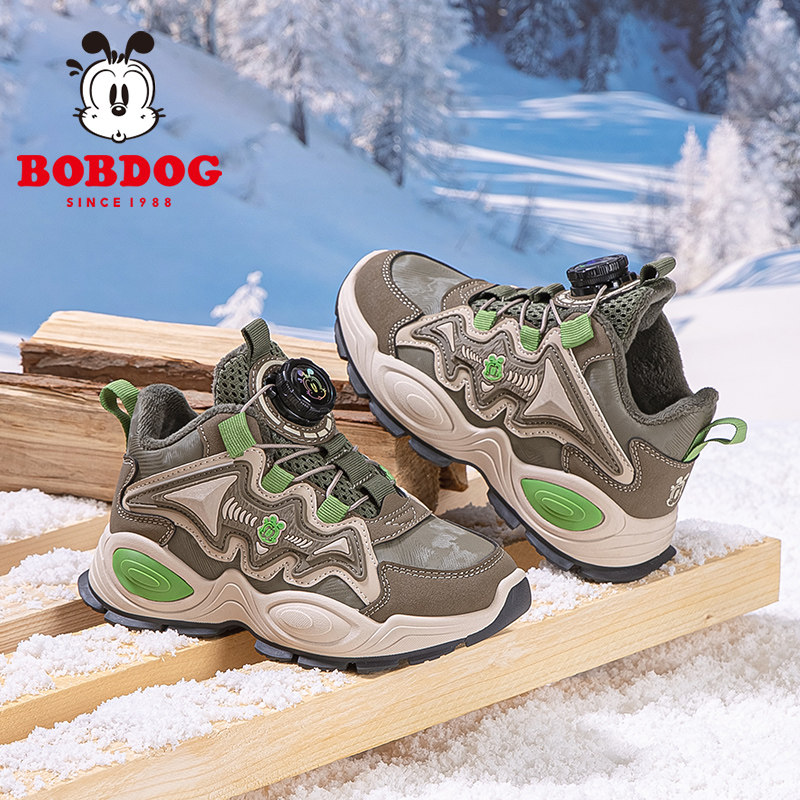 巴布豆儿童加绒老爹鞋厚底2025年新款女款男款巨好看今年流行爆款