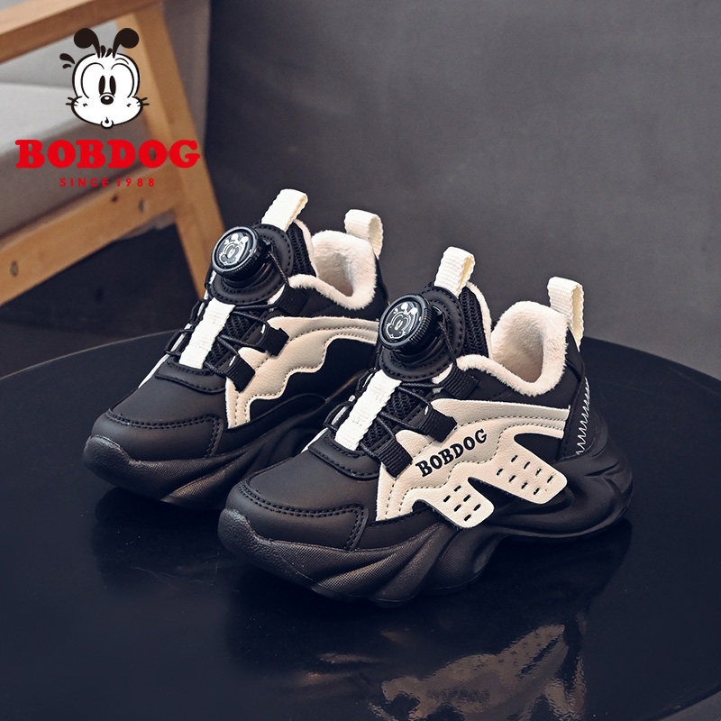 巴布豆儿童加绒二棉老爹鞋2025年新款冬季加厚保暖运动鞋女童鞋子