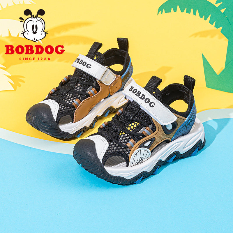 巴布豆新款小学生男孩沙滩鞋耐看防滑耐磨女生网面镂空运动鞋夏款