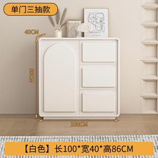 实木餐边柜靠墙一体柜子客厅置物柜奶油风斗柜茶水柜家用厨房橱柜