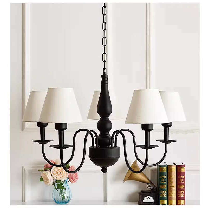 美式吊灯简欧现代田园中古风客厅卧室餐厅书房男女儿童房复古灯具