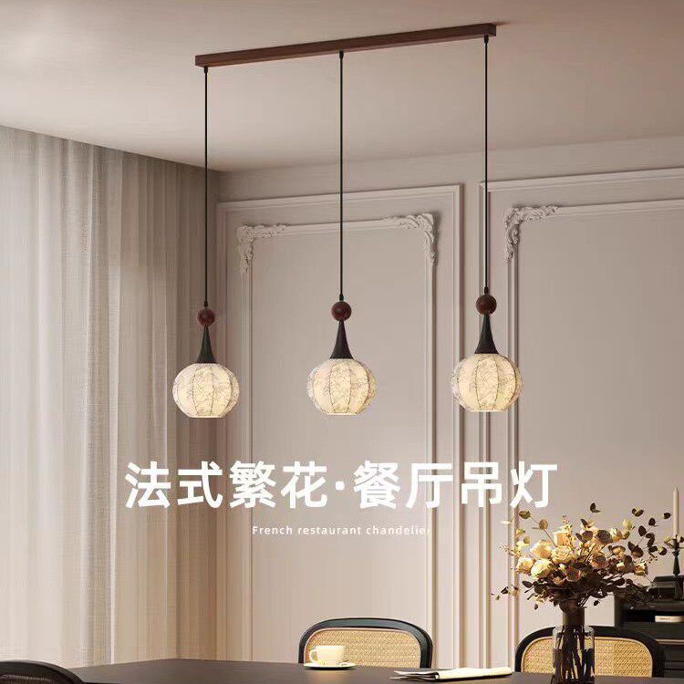 照月法式繁花餐厅吊灯中古风家用餐厅主灯复古艺术氛围茶室吧台灯