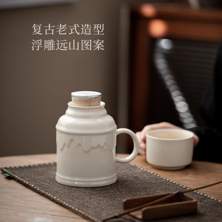 中式大容量陶瓷冷水壶水杯套装家用耐高温水瓶一人饮凉水壶泡茶壶