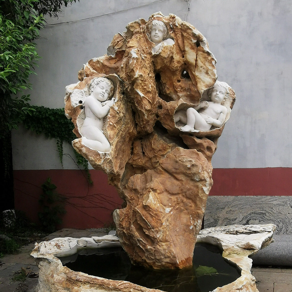 石雕喷泉大理石石喷泉雕塑欧式景观喷泉水景广场石头喷泉流水