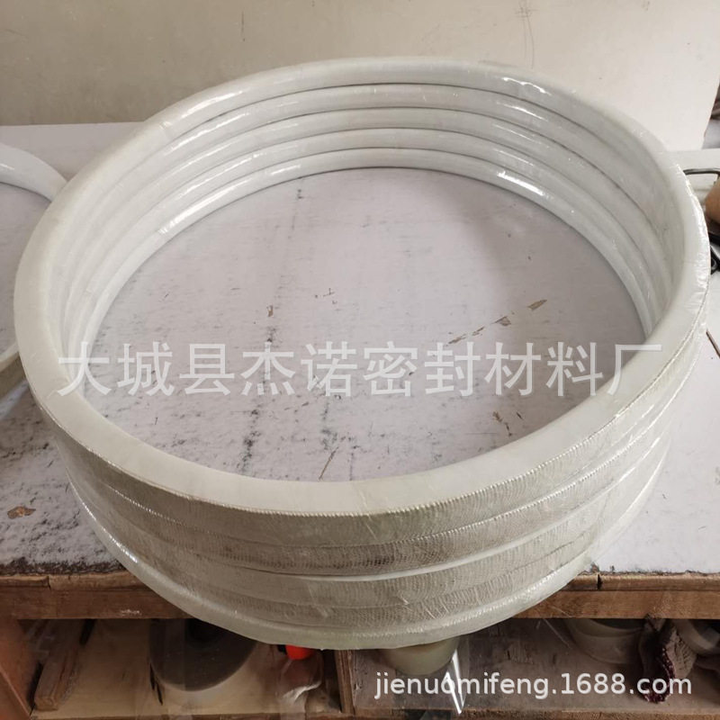 塘玻璃片式冷凝器密封垫圈四氟包覆石棉布垫片内加金属丝耐高温