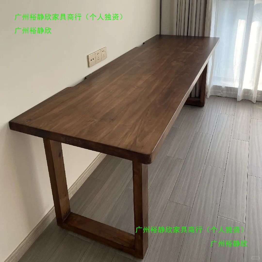 双人实木电脑桌台式家用电竞桌简约卧室大板书桌工作台拼排长条桌