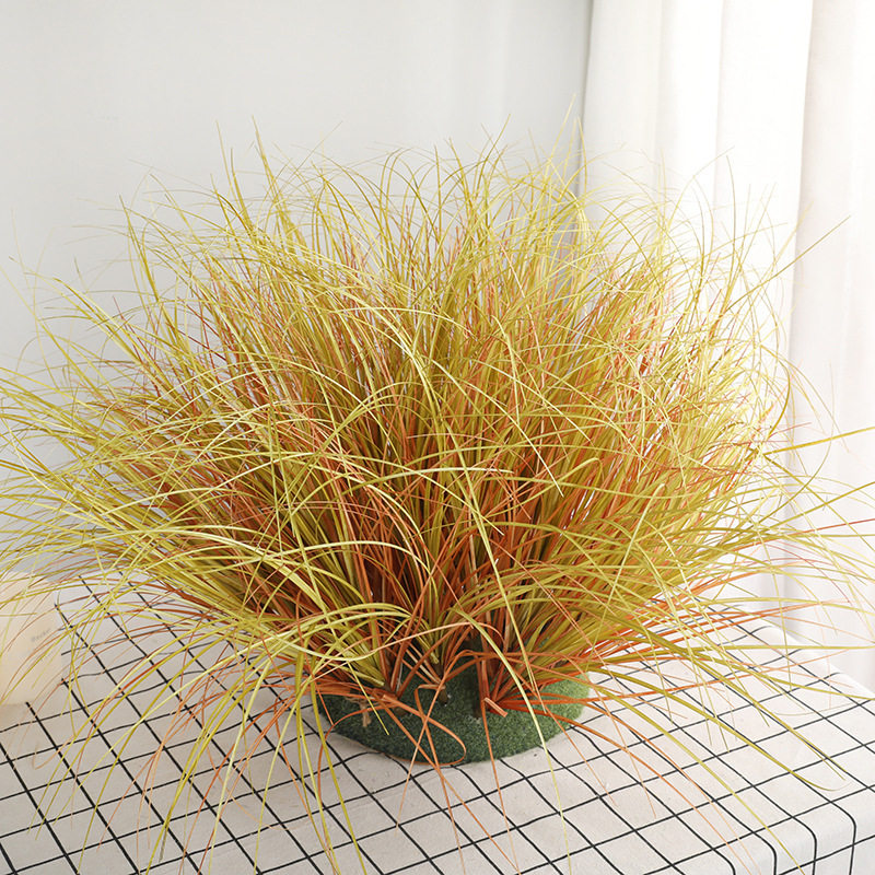 花洋葱草单只细草蒲草植物墙装饰绿色塑料假草芦苇草