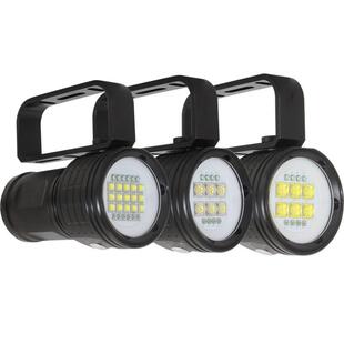 6颗9090LED充电潜水补光灯手电筒白光红光蓝光摄影补光手电