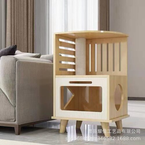 猫笼 实木猫窝床头柜家具多功能狗窝木制猫窝四季通用猫窝
