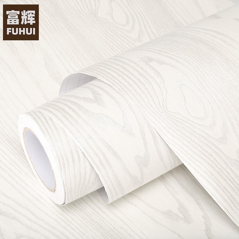 洒银木纹墙纸自粘加厚防水衣柜家具翻新壁纸桌面餐桌PVC木纹贴纸