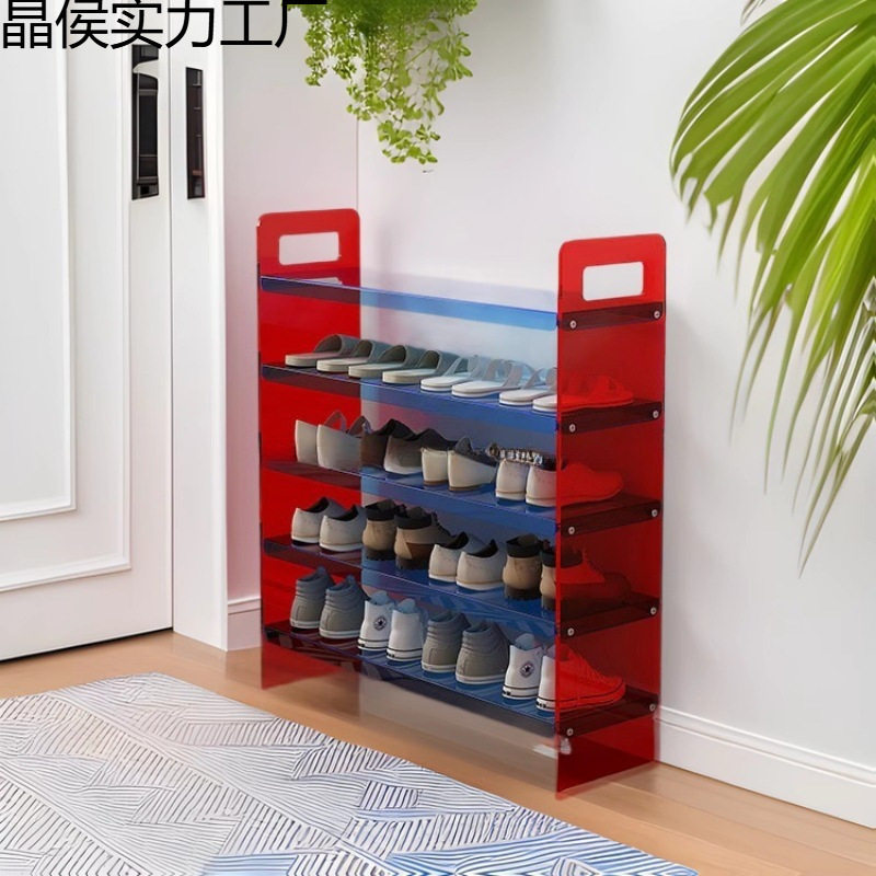 奇点家用鞋架子窄边置物架组装奶油轻奢门口卧室简易鞋柜实木鞋架