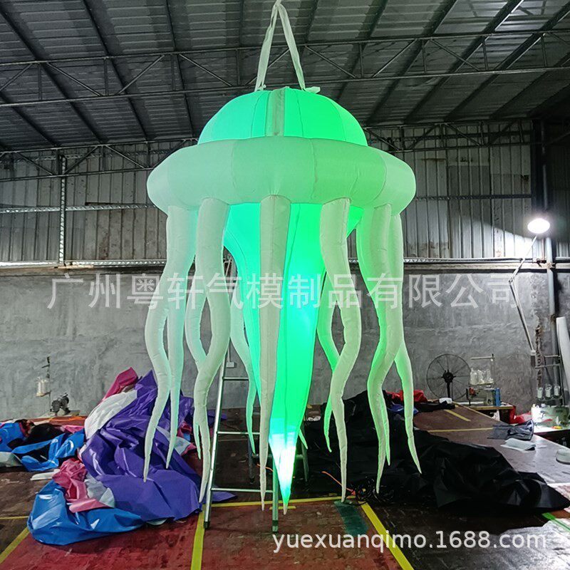 水母纸灯笼装饰海洋馆布置挂饰主题道具海洋吊顶商场橱窗灯笼陈装