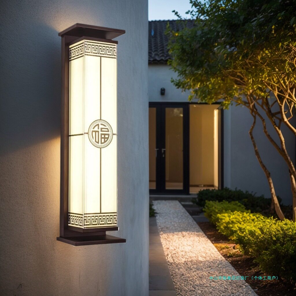 太阳能壁灯现代中式别墅庭院大门壁挂灯阳台围墙壁灯户外防水壁灯