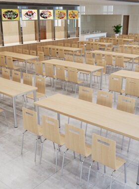 不锈钢食堂餐桌椅4人工厂桌子学校职工员工餐厅桌椅学生食堂餐桌