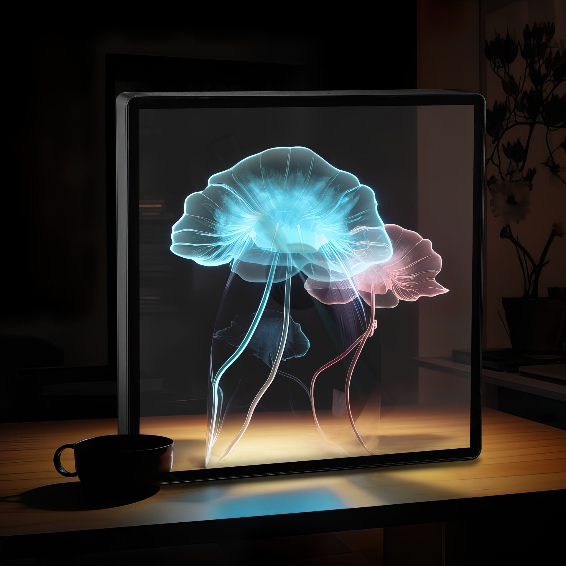 裸眼3D全息风扇屏投影仪244LED灯珠45一体机防尘防水壁挂广告机