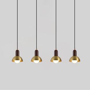 轻奢金色床头小吊灯简约餐厅吧台LED吊灯玄关衣帽间茶室木艺灯具