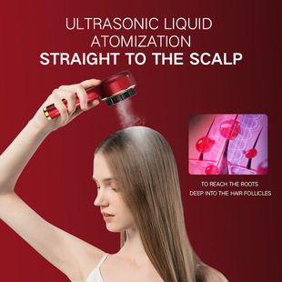 超声喷雾头皮导液器 精华油导入发液按摩梳子 头部头疗按摩梳新款