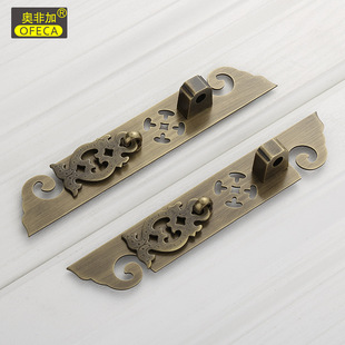 中式 家具明清仿古回纹铜把手橱柜柜门单孔条形柜门衣柜复古拉手