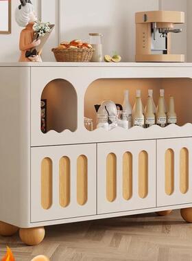 fLE现代简约原木奶油风餐边柜酒柜客厅家用靠墙轻奢玄关柜储物置