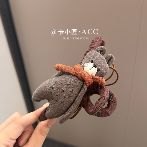 韩国东大门AB面卡通小熊抓夹发饰