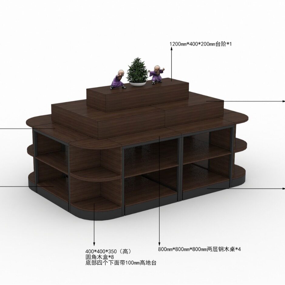 铁木架子结合超市便利店钢木多层整理货架母婴落地货架摆台可定制